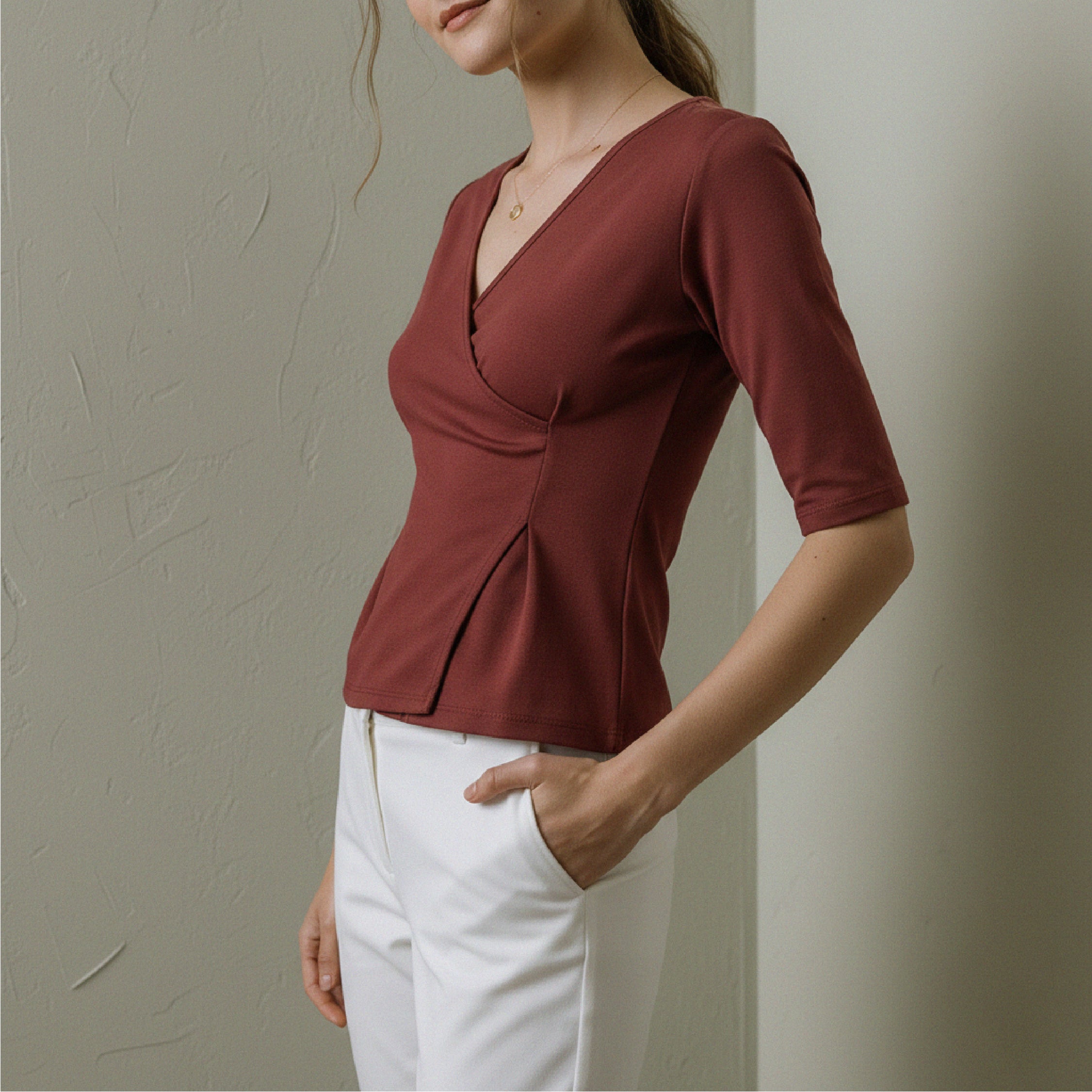 Asymmetric V-Neck top
