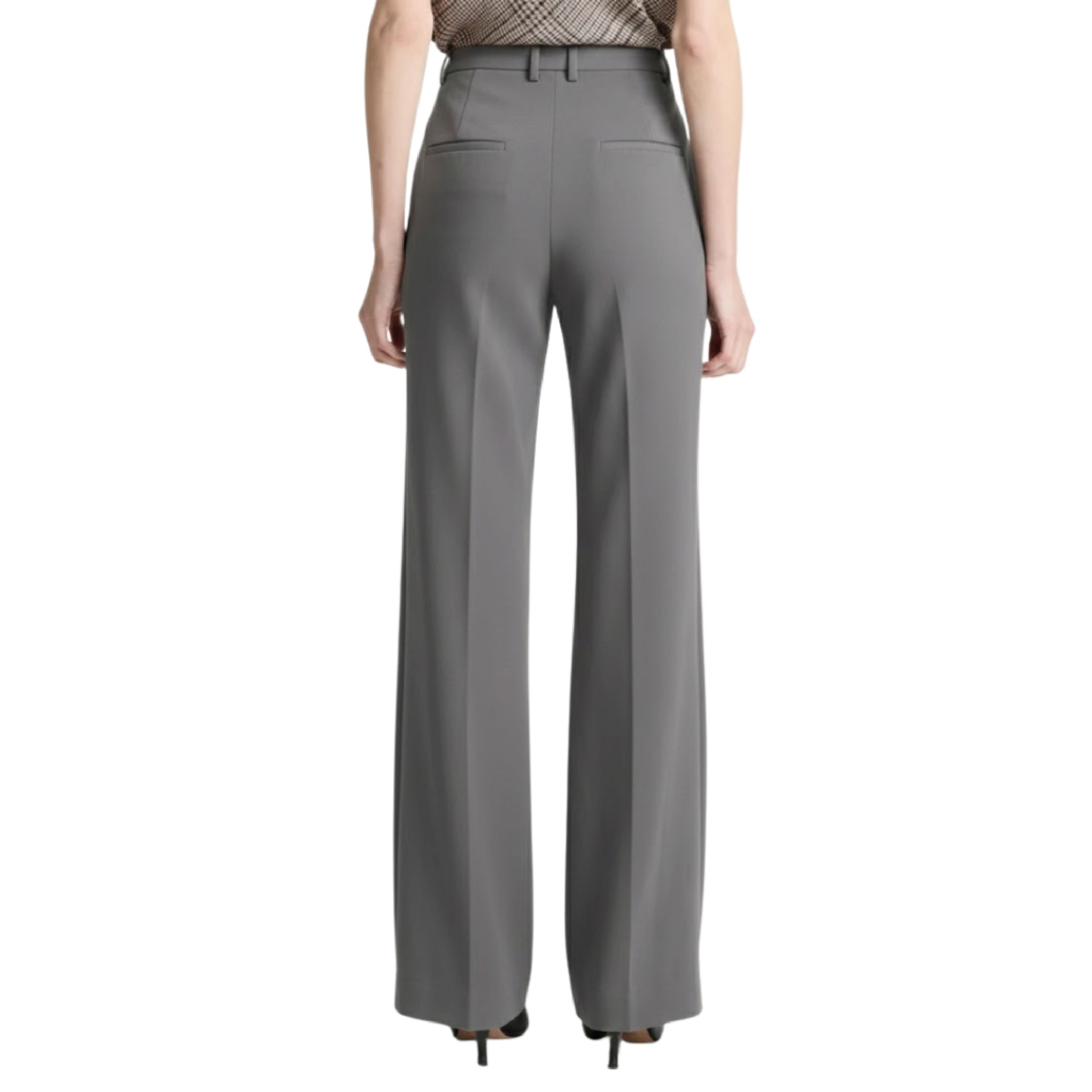 Mid Rise Bootcut Pants - Grey