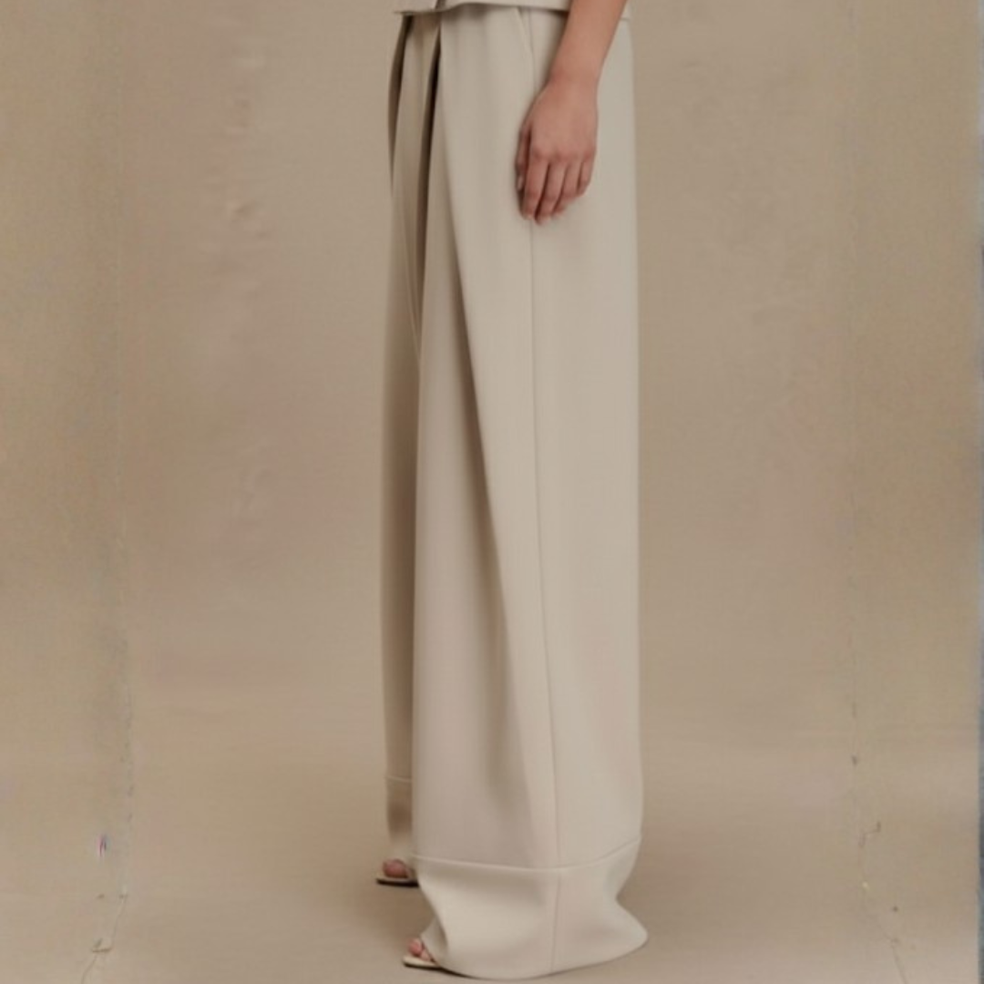 Wide Leg Suiting Pants - Ivory